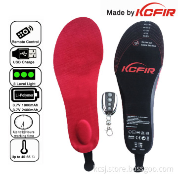 3.7V 2400mah wireless ultra thin battery powered rechargeable heated insoles for shoe